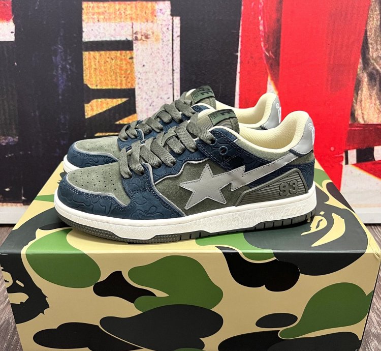 2022 Bape Sk8sta Army Olive Green Dark Navy Blue Grey
