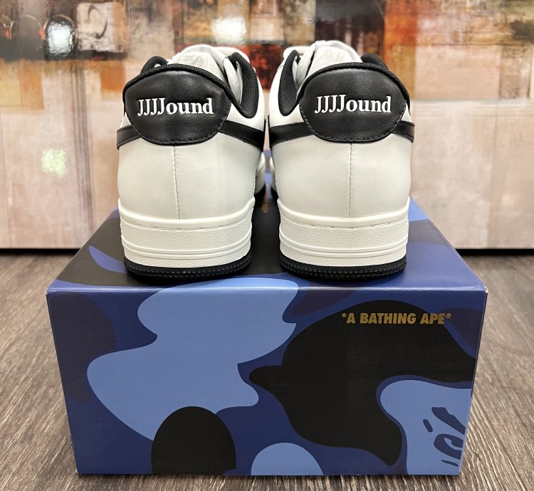 2023 Bape Jjjjound Bapesta Low White Navy Blue