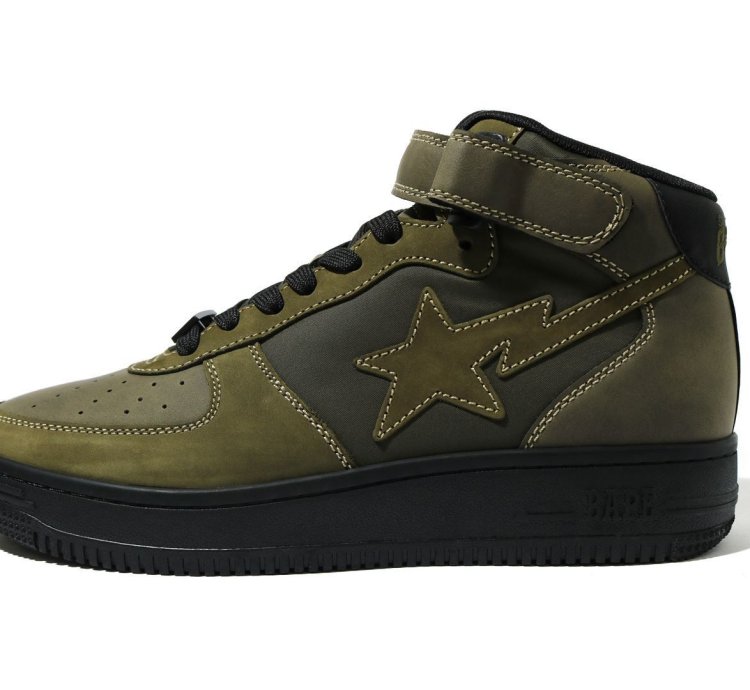 8 5 Ds Bape Sta Military Mid Leather Suede Olive