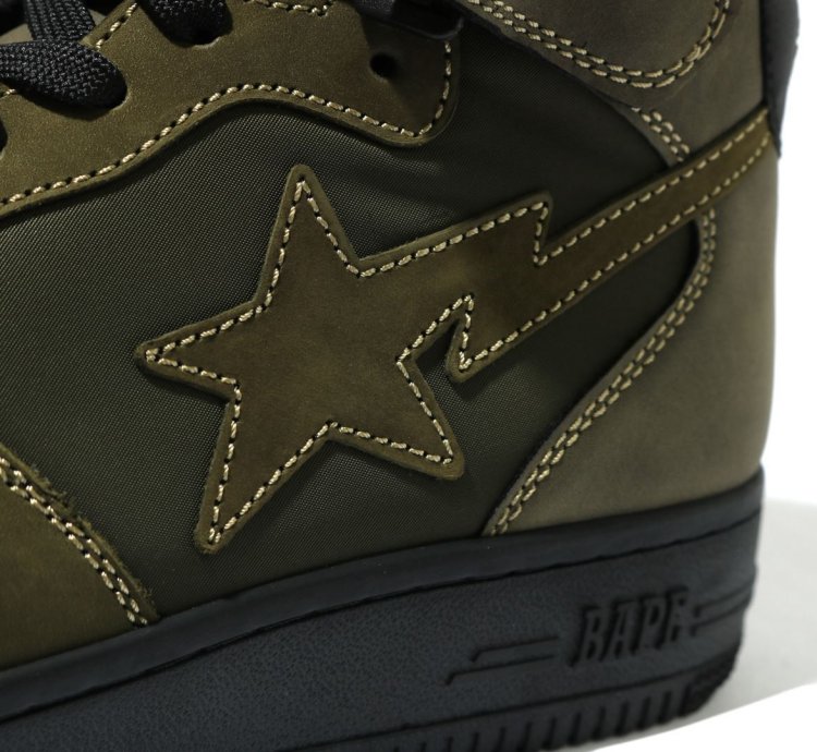 9 Ds Bape Sta Military Mid Leather Suede Olive