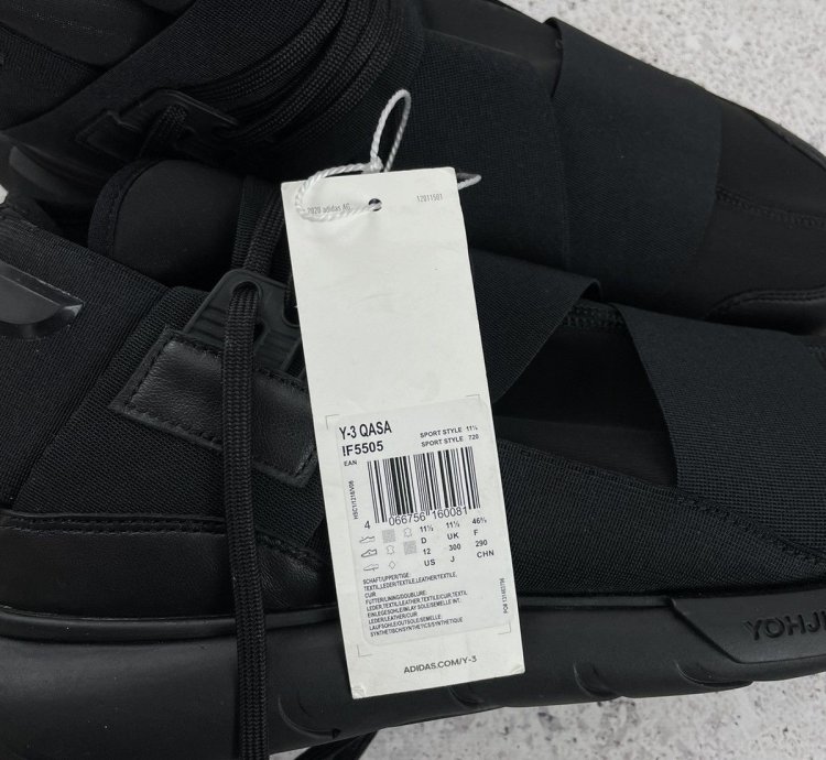 Adidas -3 Yohji Yamamoto Qasa Triple Black Size 12