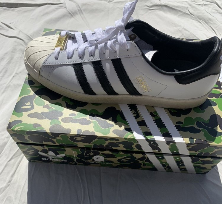 Adidas Bape Superstar 80s White Black