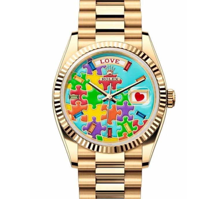 Rolex Day-date 36 Puzzle Dial 18k Yellow Gold 128238 - Ats-w008124