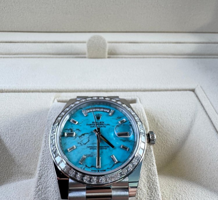 Rolex Day-date 40 Bnib Off Catalog Platinum Turquoise Dial 228396tbr-0040