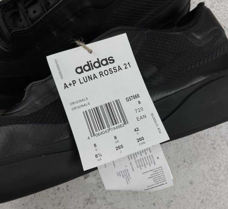 Adidas Prada Luna Rossa 21 Black Sneakers Size 8 5