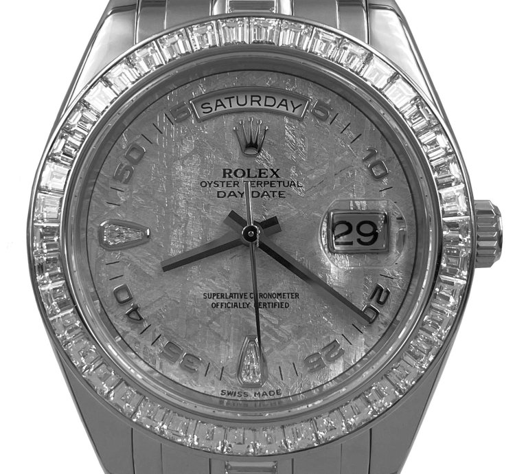 Rolex Day-date Platinum Masterpiece Meteorite Dial M18956r Box Papers