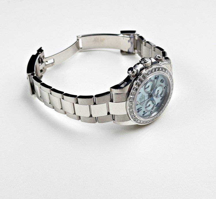 Rolex Daytona 116576tbr Platinum Diamond Ice Blue Arabic Dial 2023