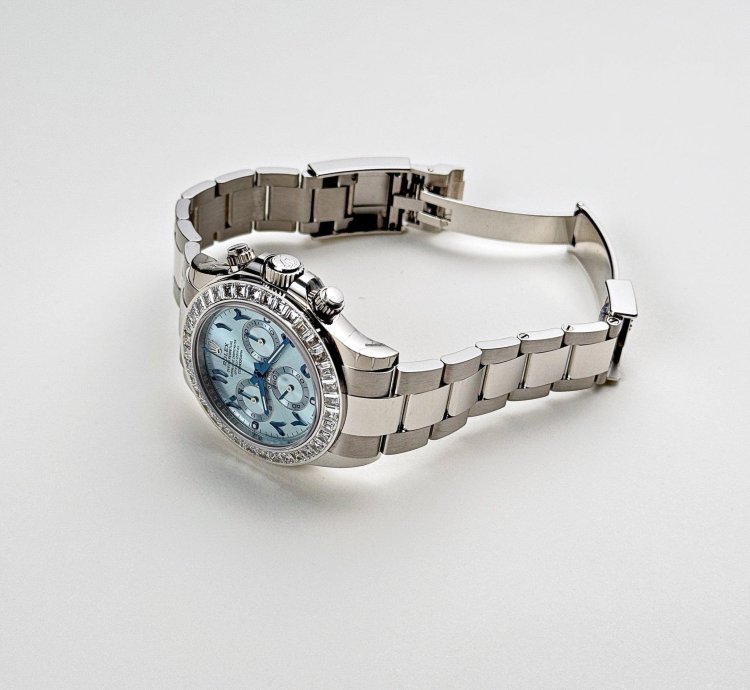 Rolex Daytona 116576tbr Platinum Diamond Ice Blue Arabic Dial 2023