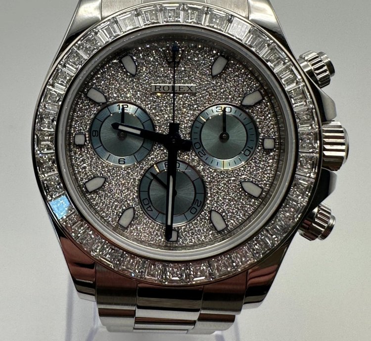 Rolex Daytona 116576tbr Platinum Pave Diamond Dial