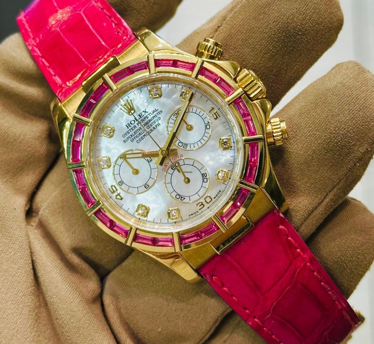 Rolex Daytona 116588saro Factory Pink Sapphire Bezel Mop Dial 1 Of 10 Pieces