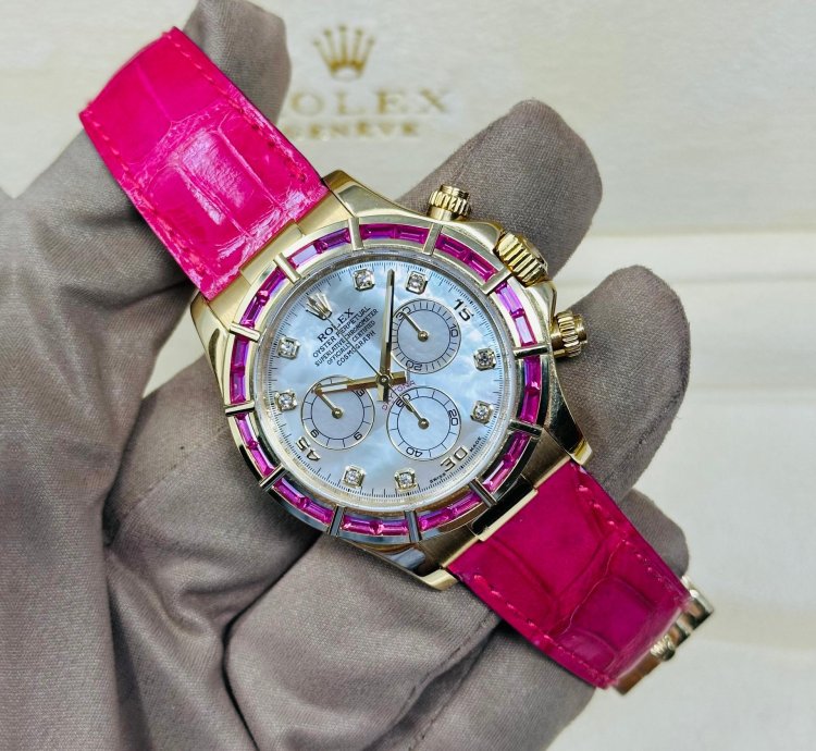 Rolex Daytona 116588saro Factory Pink Sapphire Bezel Mop Dial 1 Of 10 Pieces