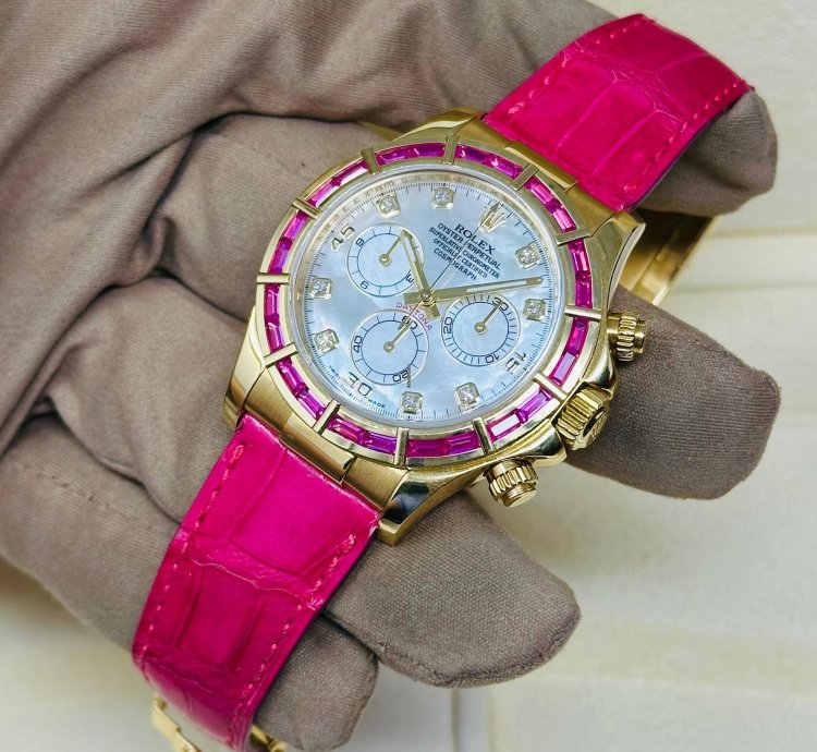 Rolex Daytona 116588saro Factory Pink Sapphire Bezel Mop Dial 1 Of 10 Pieces
