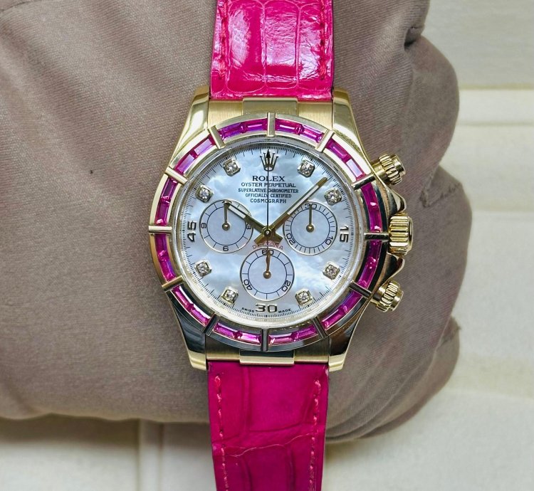 Rolex Daytona 116588saro Factory Pink Sapphire Bezel Mop Dial 1 Of 10 Pieces