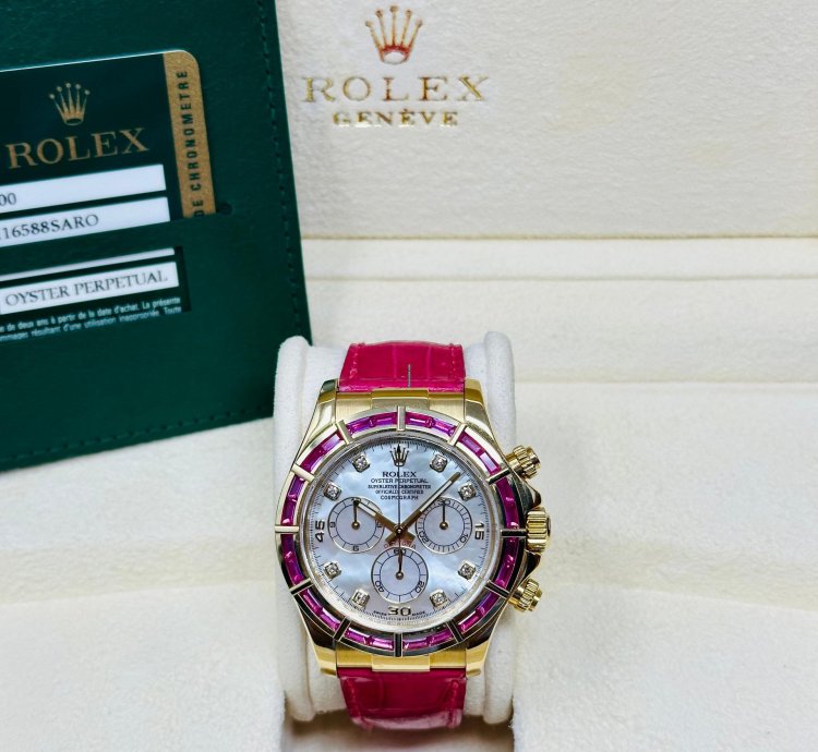 Rolex Daytona 116588saro Factory Pink Sapphire Bezel Mop Dial 1 Of 10 Pieces