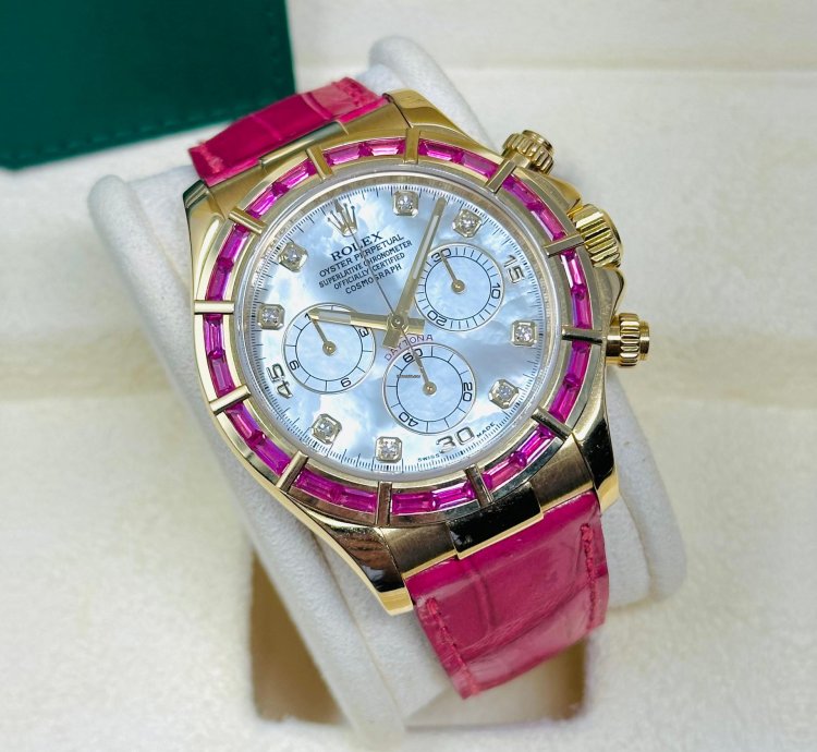 Rolex Daytona 116588saro Factory Pink Sapphire Bezel Mop Dial 1 Of 10 Pieces