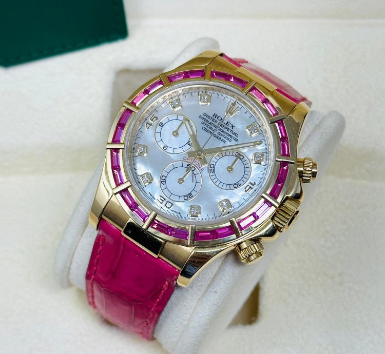 Rolex Daytona 116588saro Factory Pink Sapphire Bezel Mop Dial 1 Of 10 Pieces