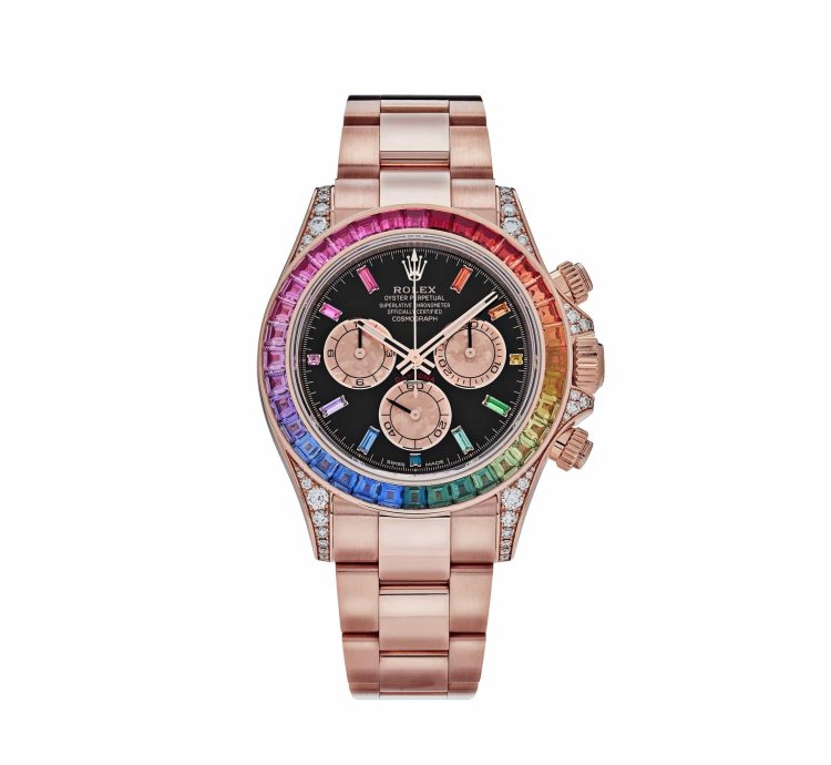Rolex Daytona 116595rbow Rainbow Rose Gold Black Dial Sapphire Bezel 2022