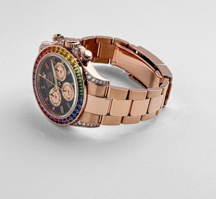 Rolex Daytona 116595rbow Rainbow Rose Gold Black Dial Sapphire Bezel 2022