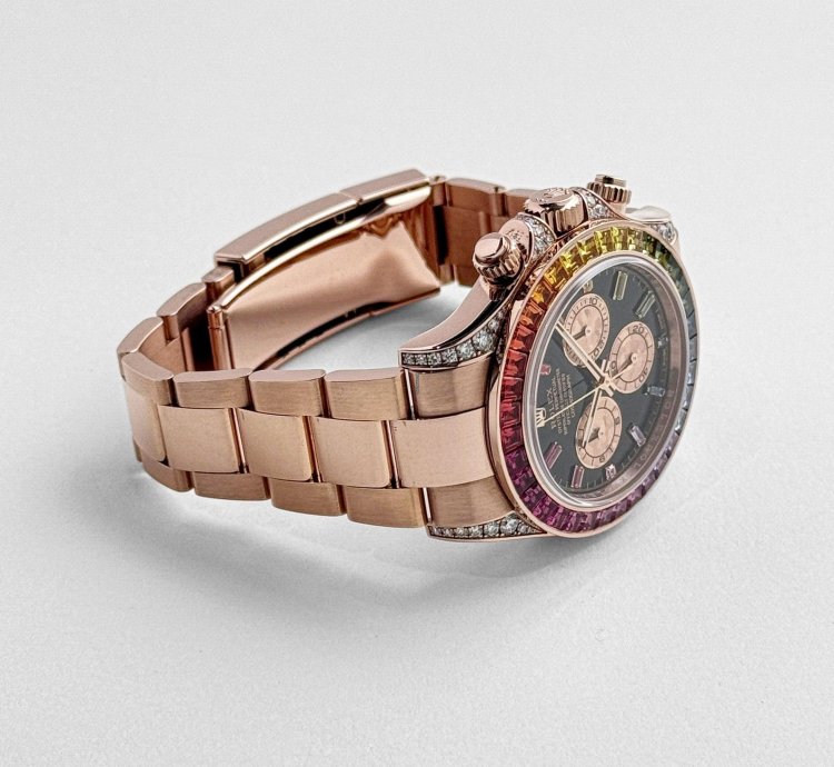 Rolex Daytona 116595rbow Rainbow Rose Gold Black Dial Sapphire Bezel 2022