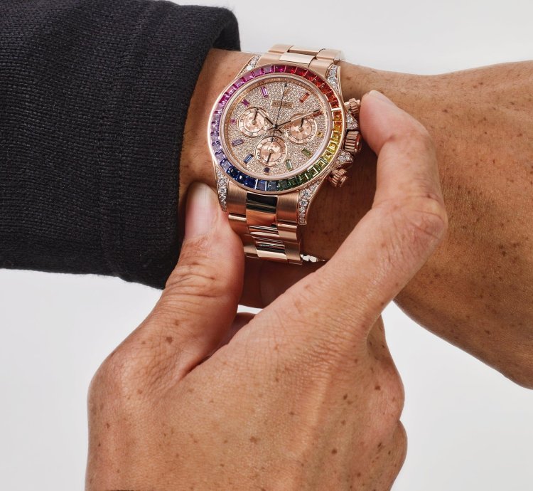 Rolex Daytona 116595rbow Rainbow Rose Gold Pave Diamond Dial Sapphire Bezel 2022