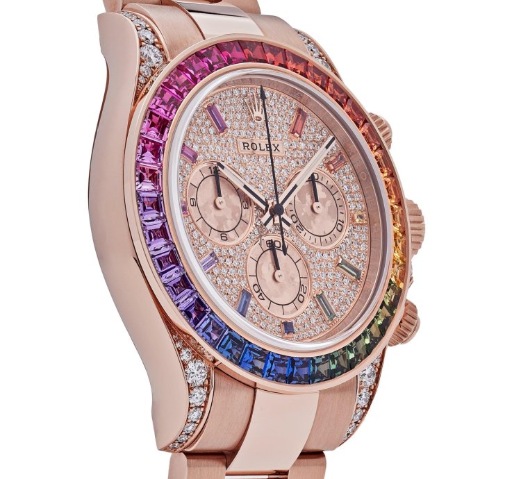 Rolex Daytona 116595rbow Rainbow Rose Gold Pave Diamond Dial Sapphire Bezel 2022