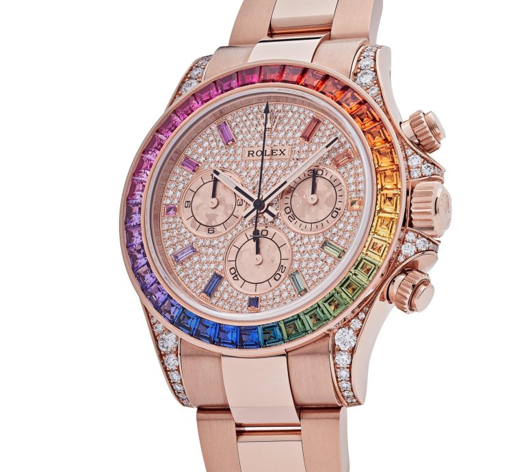Rolex Daytona 116595rbow Rainbow Rose Gold Pave Diamond Dial Sapphire Bezel 2022