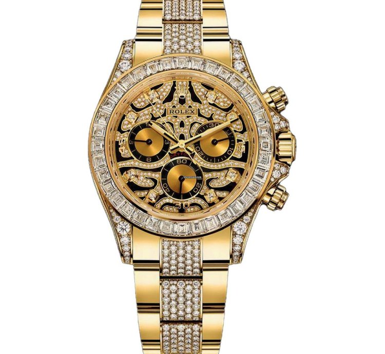 Rolex Daytona 116598tbr Daytona Eye Of The Tiger Yellow Gold Pave Bracelet