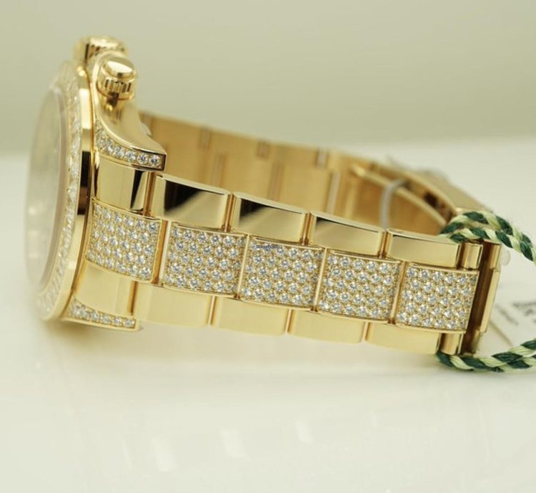 Rolex Daytona 116598tbr Neu 2022 Full Set Eye Of The Tiger Pave Yellow Gold Gelbgold