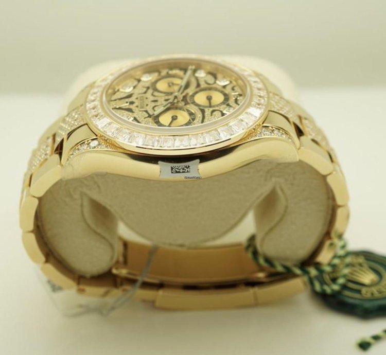 Rolex Daytona 116598tbr Neu 2022 Full Set Eye Of The Tiger Pave Yellow Gold Gelbgold
