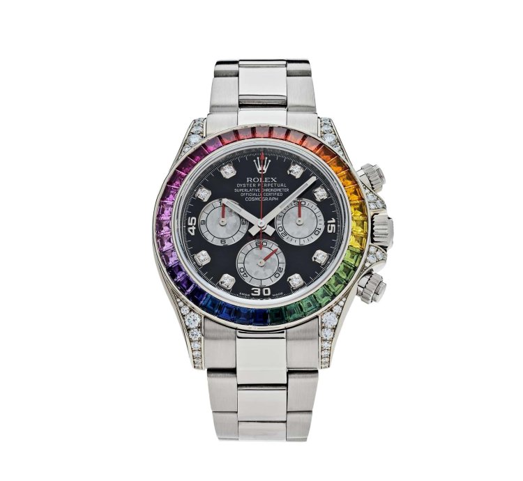 Rolex Daytona 116599rbow Rainbow White Gold Black Diamond Dial Sapphire Bezel