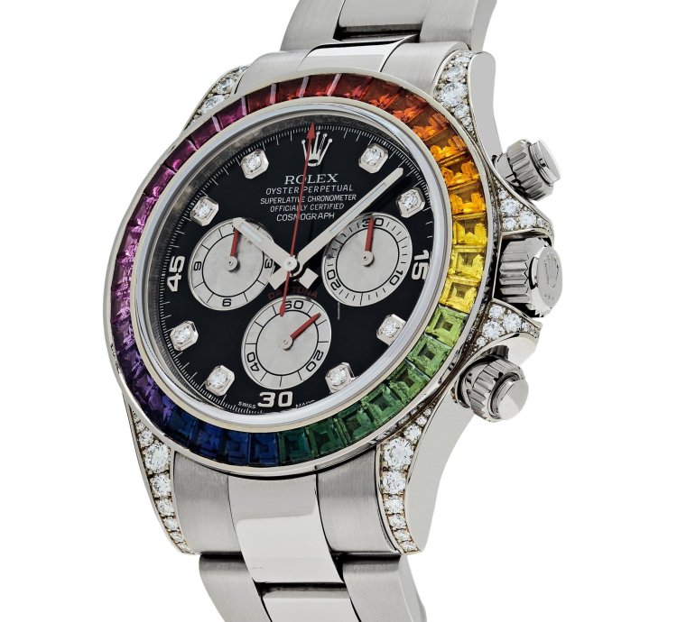 Rolex Daytona 116599rbow Rainbow White Gold Black Diamond Dial Sapphire Bezel