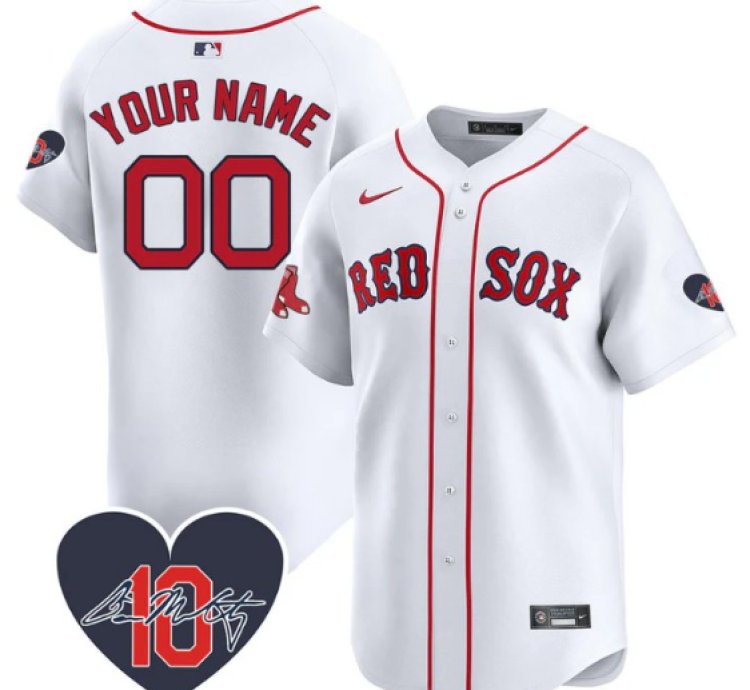 Custom Boston Red Sox Jersey Dave Mccarty Memorial Patch Stitched White