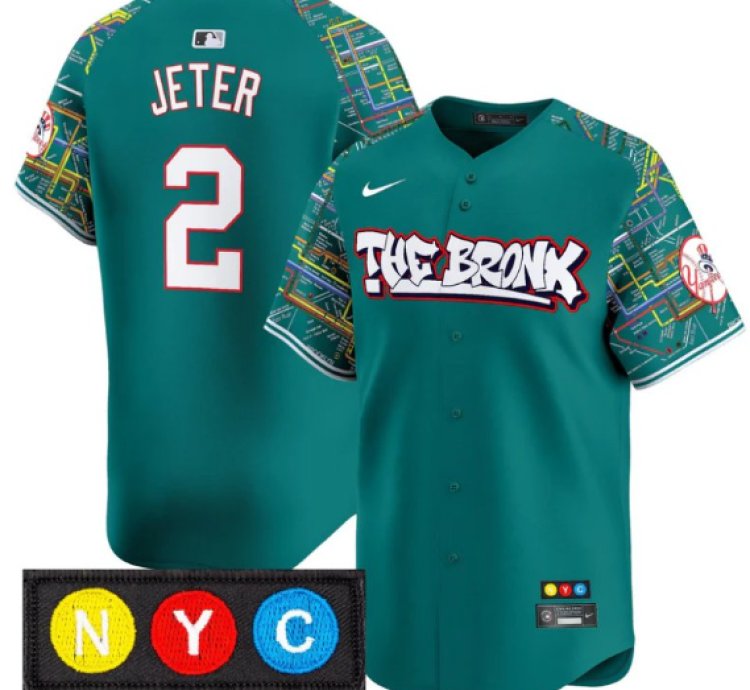 Derek Jeter Jersey 2 New York Yankees The Bronx Subway Style Premier Stitched Lexington Line