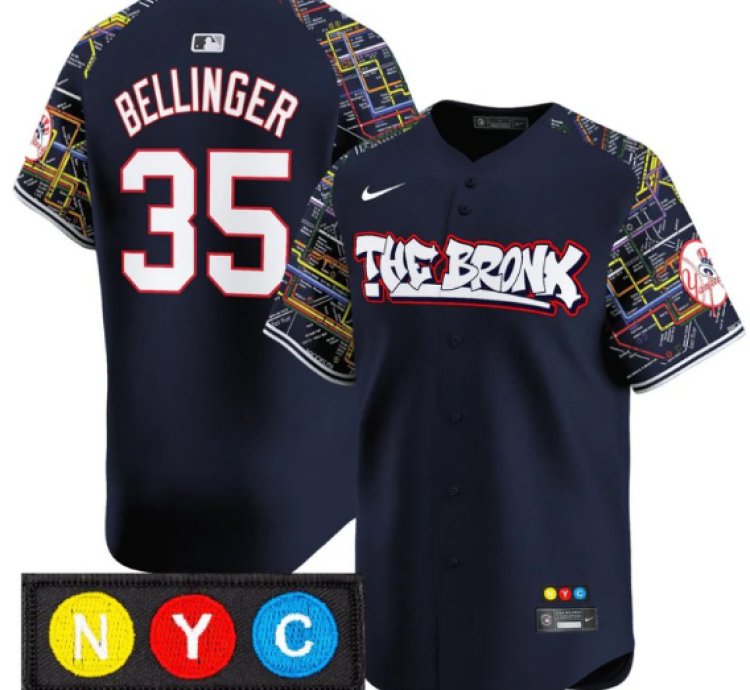 Cody Bellinger Jersey 35 New York Yankees The Bronx Subway Style Premier Stitched Navy