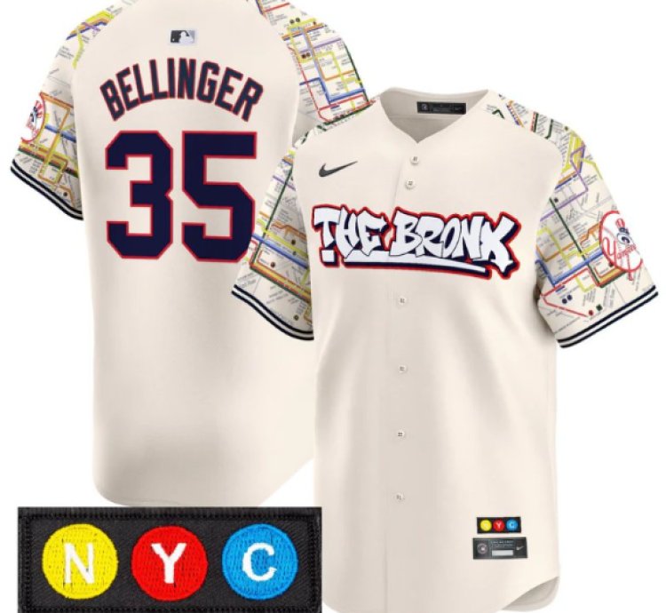 Cody Bellinger Jersey 35 New York Yankees The Bronx Subway Style Premier Stitched Cream