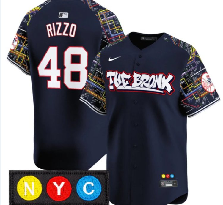 Anthony Rizzo Jersey 48 New York Yankees The Bronx Subway Style Premier Stitched Navy