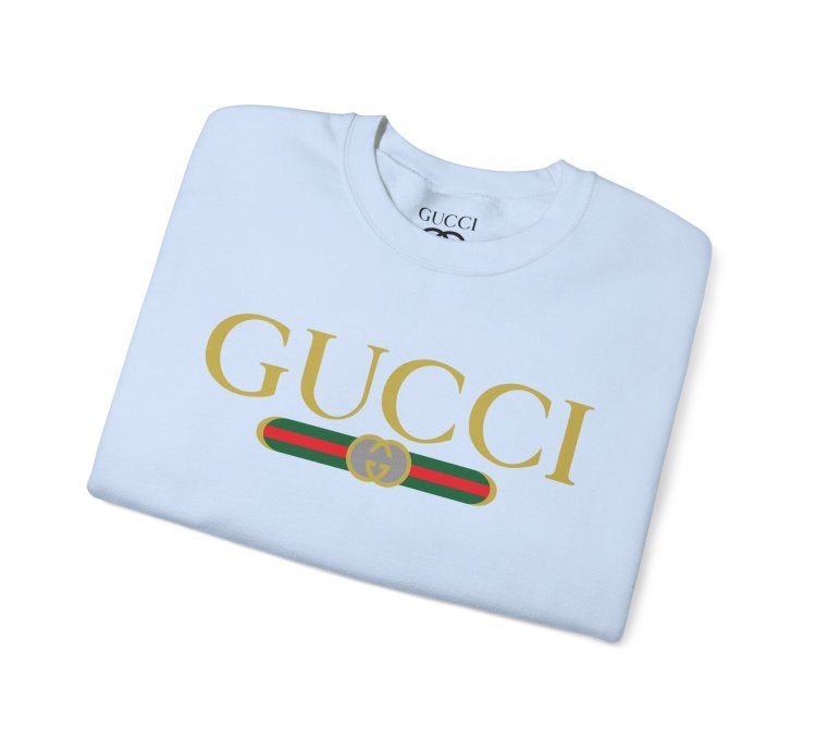 Gucci Gg Logo Light Blue Sweatshirt - Size Usa