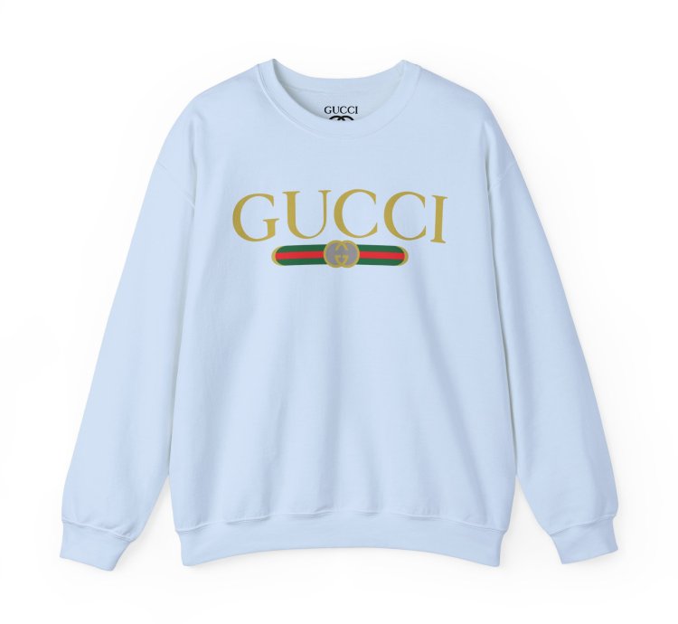 Gucci Gg Logo Light Blue Sweatshirt - Size Usa