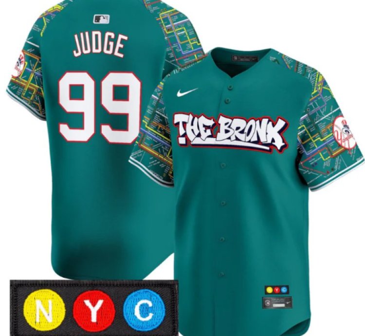 Aaron Judge Jersey 99 New York Yankees The Bronx Subway Style Premier Stitched Lexington Line