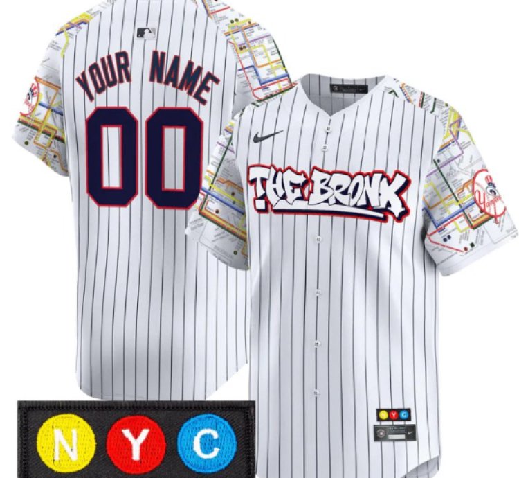 Customnew York Yankees Jersey The Bronx Subway Style Vapor Premier Limited Stitched Pinstripe