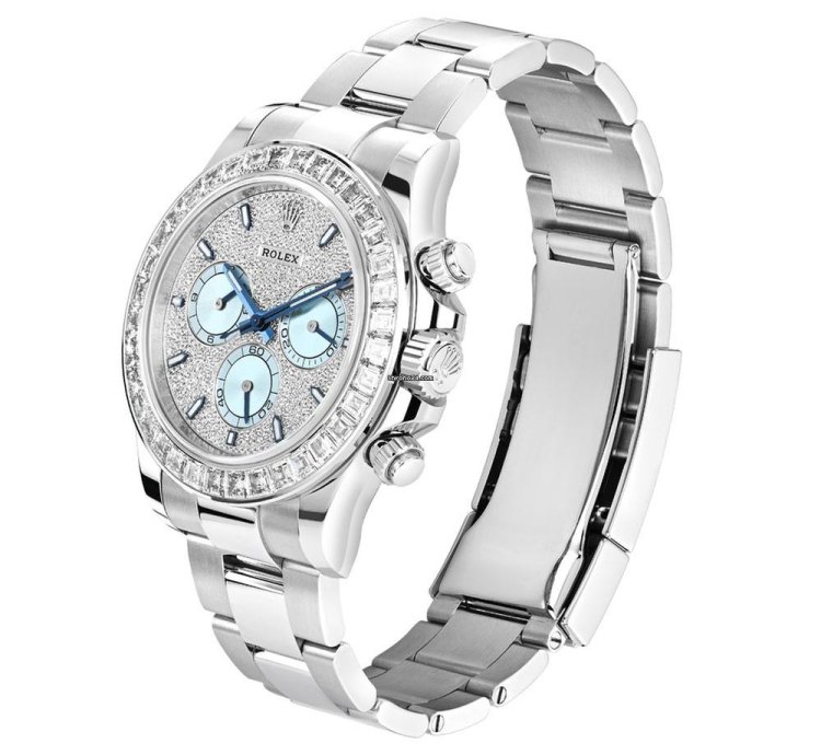 Rolex Daytona 126576tbr Platinum Pave Diamond Dial Ascher Cut Bezel