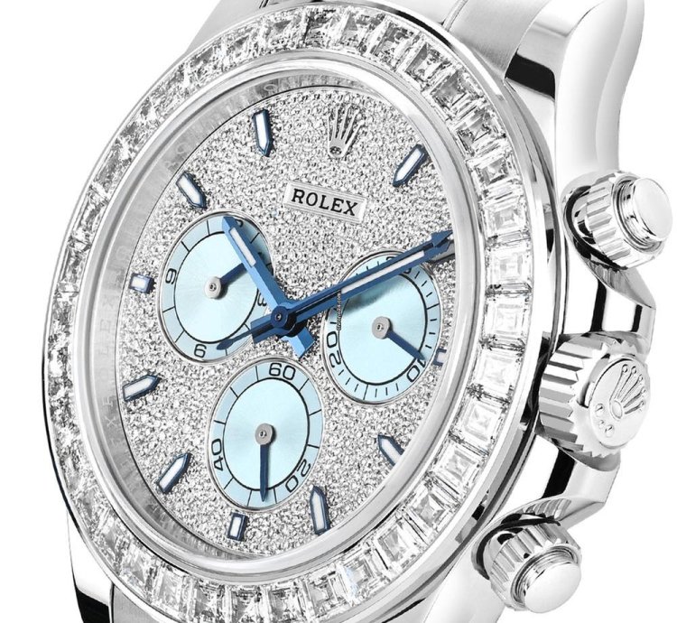 Rolex Daytona 126576tbr Platinum Pave Diamond Dial Ascher Cut Bezel