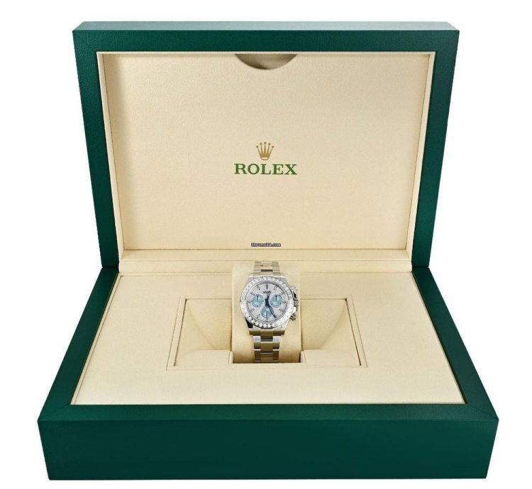 Rolex Daytona 126576tbr Platinum Pave Diamond Dial Ascher Cut Bezel