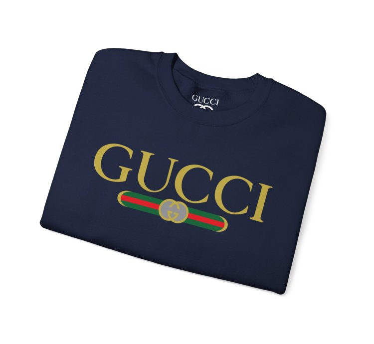 Gucci Gg Logo Navy Sweatshirt - Size Usa