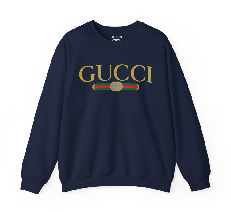 Gucci Gg Logo Navy Sweatshirt - Size Usa