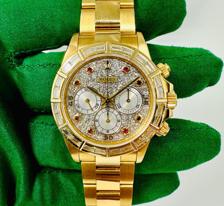 Rolex Daytona 16568 Zenith Movement Ruby Diamond Baguette Bezel Rare