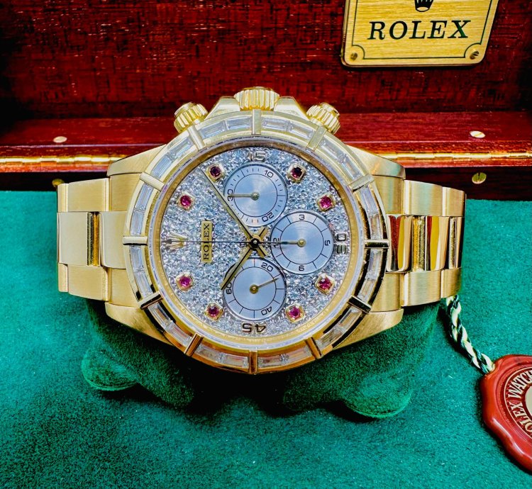 Rolex Daytona 16568 Zenith Movement Ruby Diamond Baguette Bezel Rare