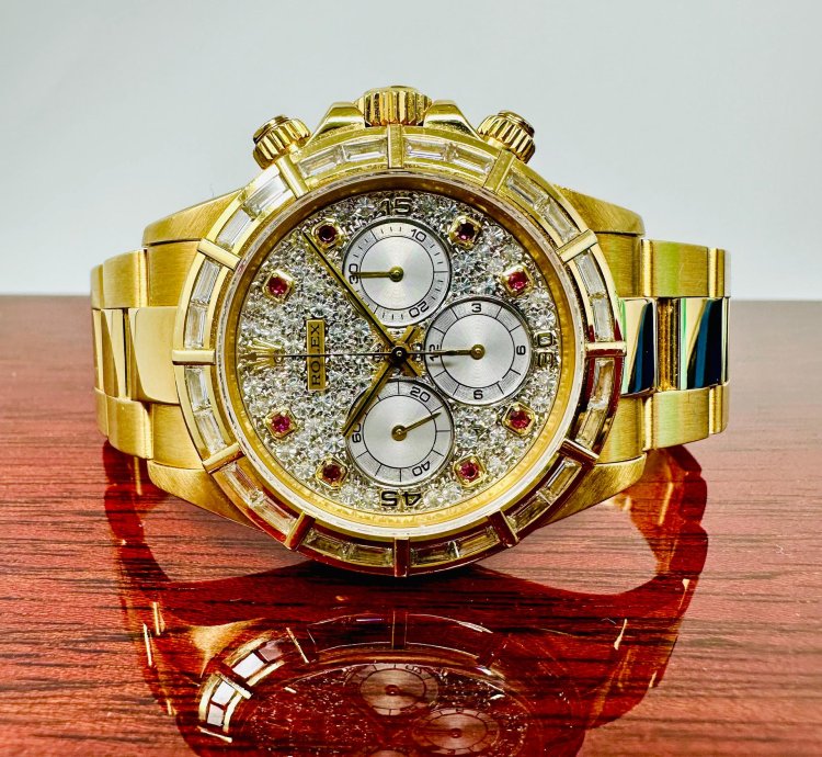 Rolex Daytona 16568 Zenith Movement Ruby Diamond Baguette Bezel Rare