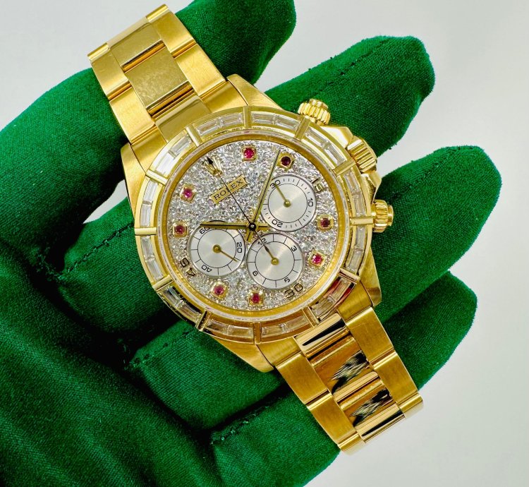 Rolex Daytona 16568 Zenith Movement Ruby Diamond Baguette Bezel Rare