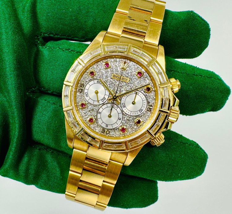 Rolex Daytona 16568 Zenith Movement Ruby Diamond Baguette Bezel Rare